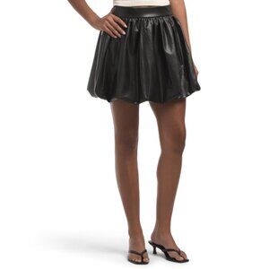 KENNETH COLE Black Pull On Bubble Hem Mini Skirt